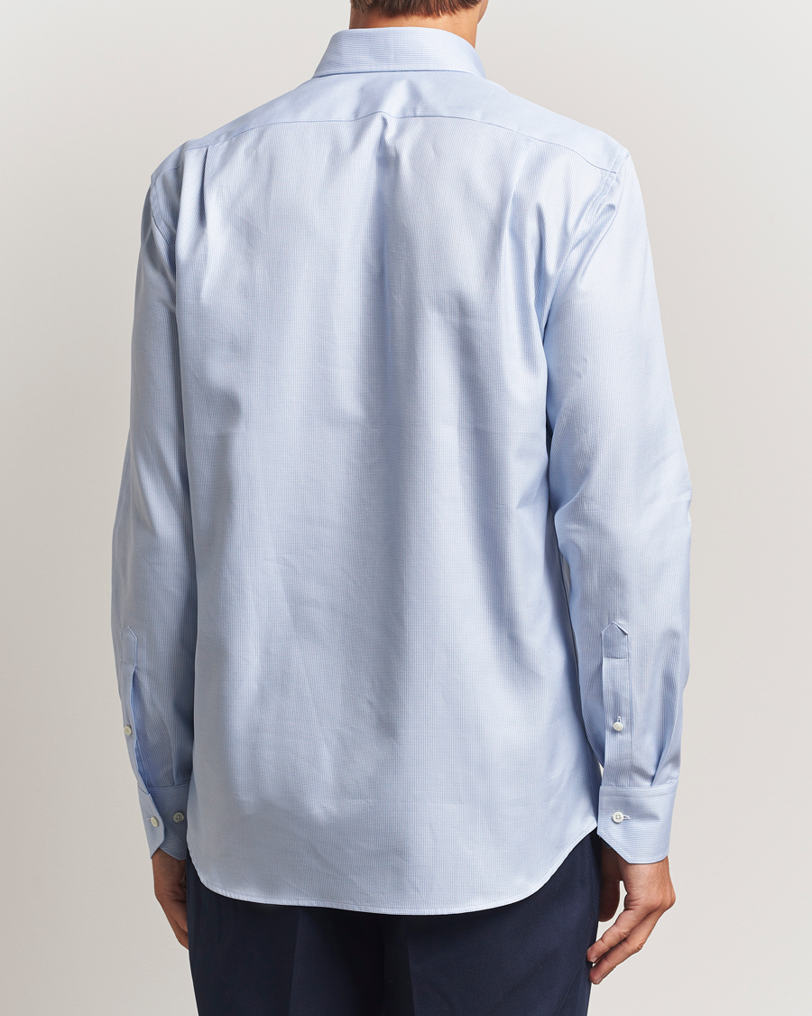 Heren | Overhemden | Stenströms | Regular Fit Small Houndstooth Shirt Blue