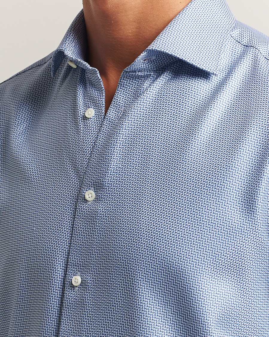 Heren | Overhemden | Stenströms | Regular Fit Diagonal Cut Away Shirt Blue