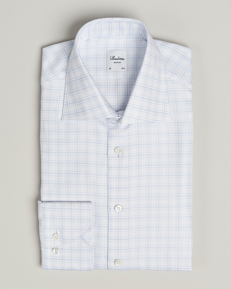 Heren | Overhemden | Stenströms | Regular Fit Structure Cut Away Shirt White