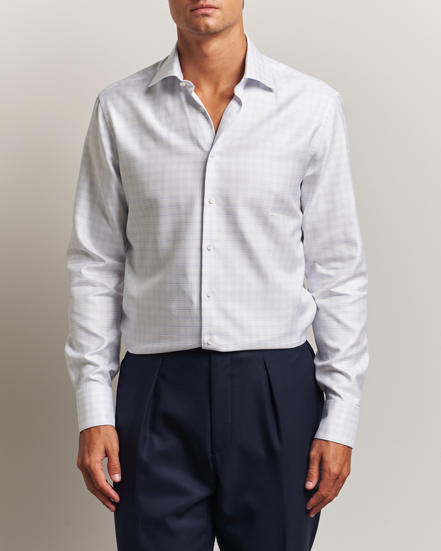 Heren | Overhemden | Stenströms | Regular Fit Structure Cut Away Shirt White