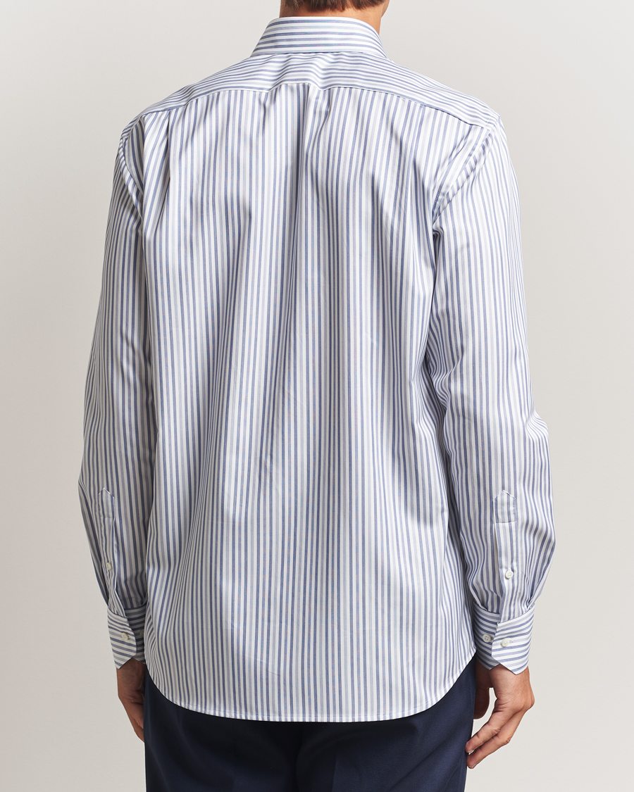 Heren | Overhemden | Stenströms | Regular Fit Striped Cut Away Shirt Blue