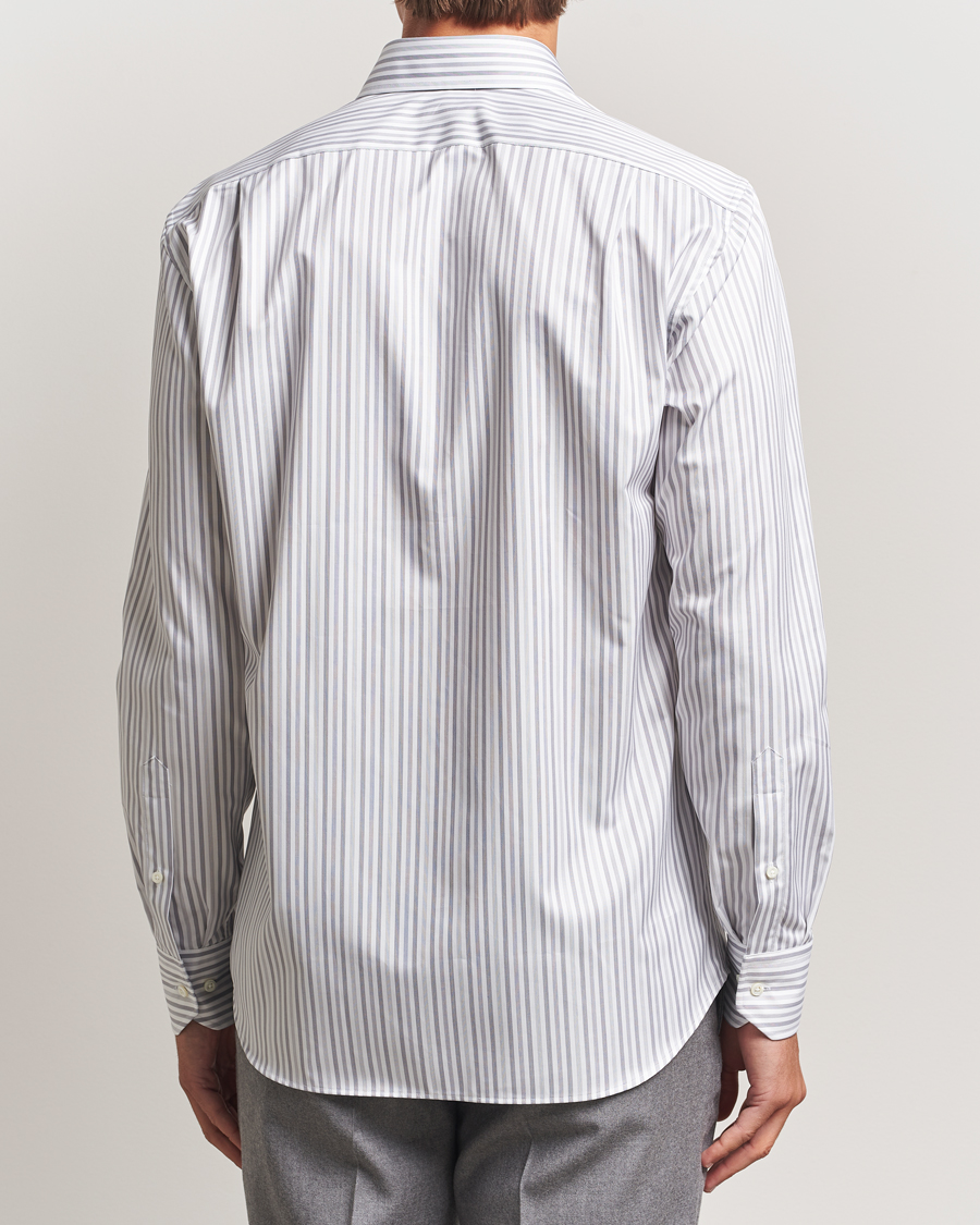 Heren | Overhemden | Stenströms | Regular Fit Striped Cut Away Shirt Grey