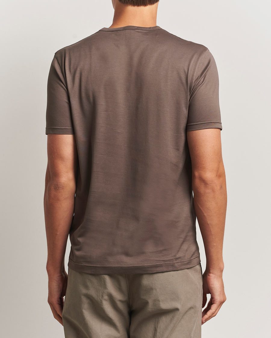 Heren | T-shirts | Sunspel | Crew Neck Q82 Cotton T-Shirt Bark