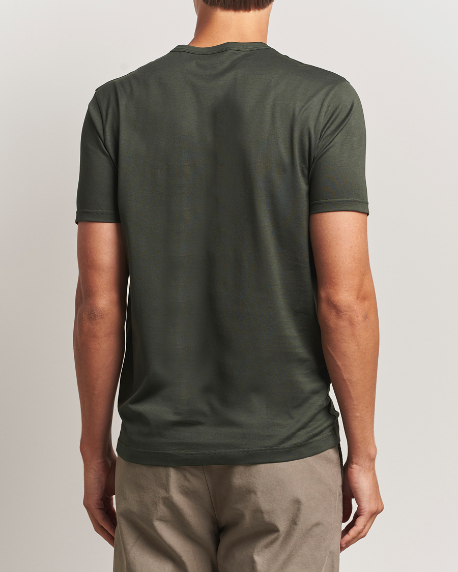 Heren | T-shirts | Sunspel | Crew Neck Q82 Cotton T-Shirt Dark Green