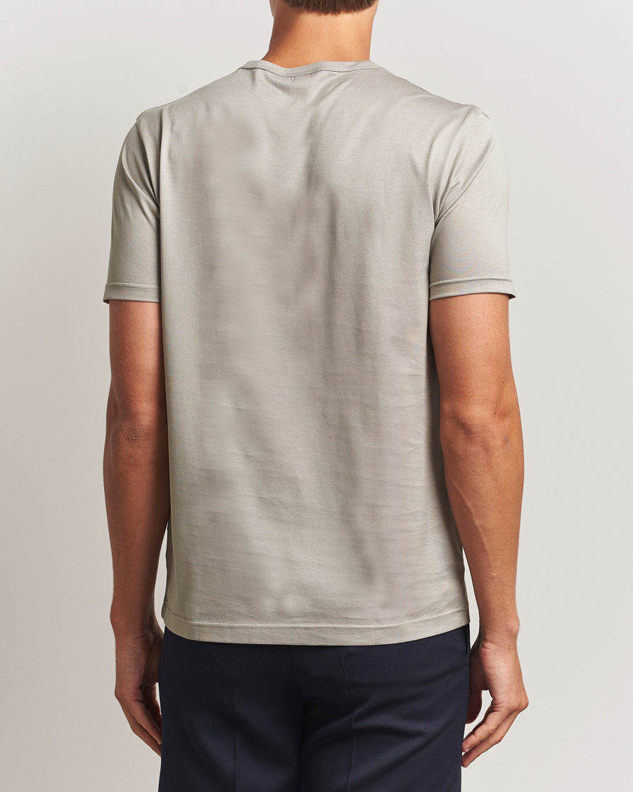 Heren | T-shirts | Sunspel | Crew Neck Q82 Cotton T-Shirt Fog