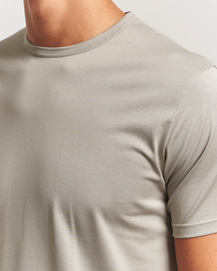 Heren | T-shirts | Sunspel | Crew Neck Q82 Cotton T-Shirt Fog