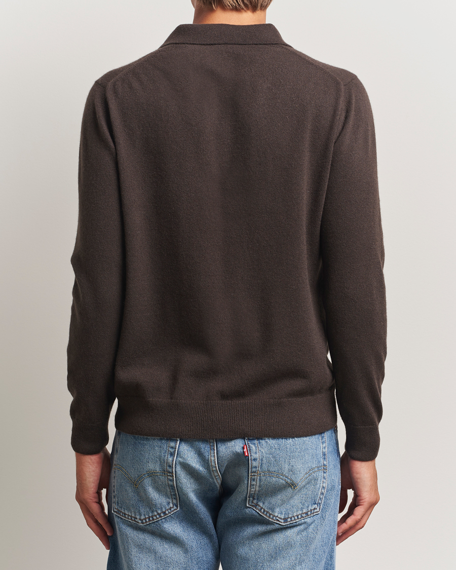 Heren | Truien | Sunspel | Cashmere Polo Truffle
