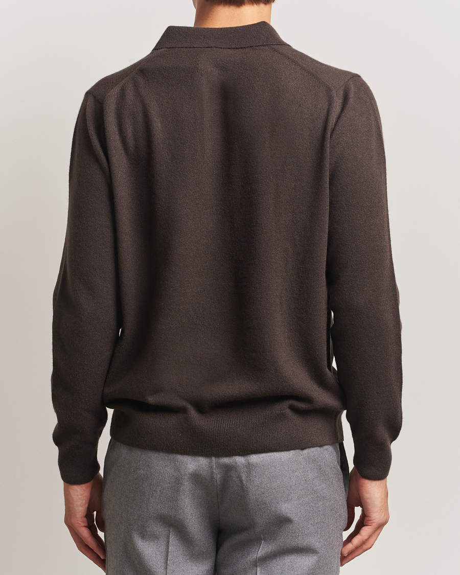 Heren | Truien | Sunspel | Cashmere Polo Truffle