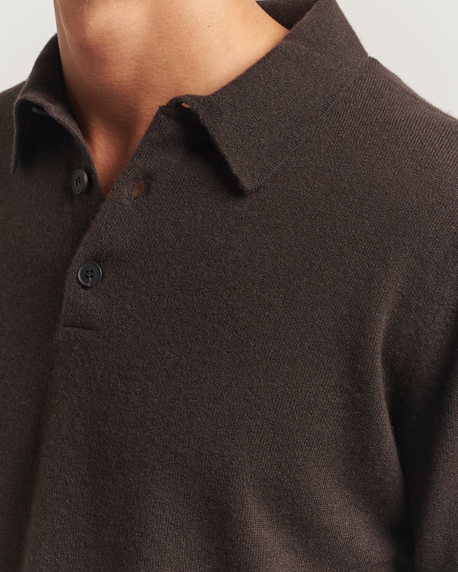 Heren | Truien | Sunspel | Cashmere Polo Truffle