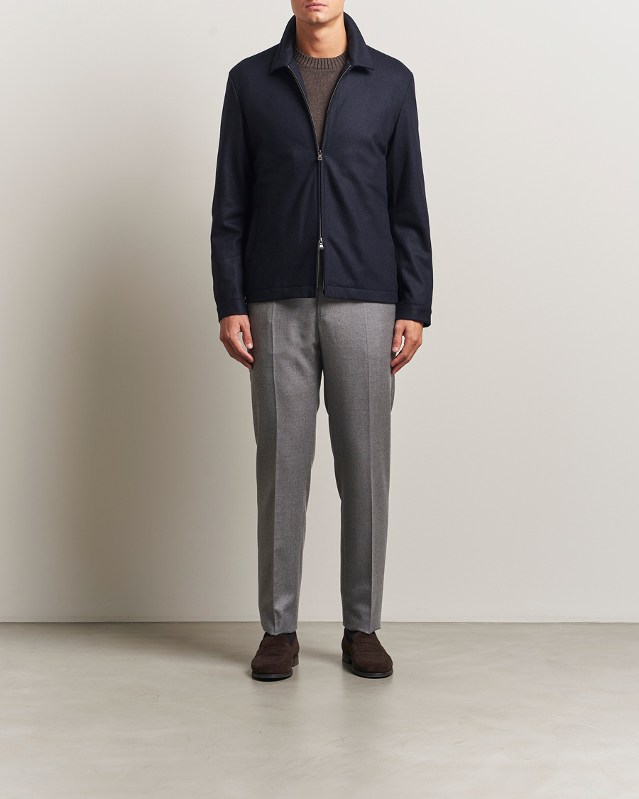 Heren | Jassen | Sunspel | Boiled Wool Jersey Jacket Navy