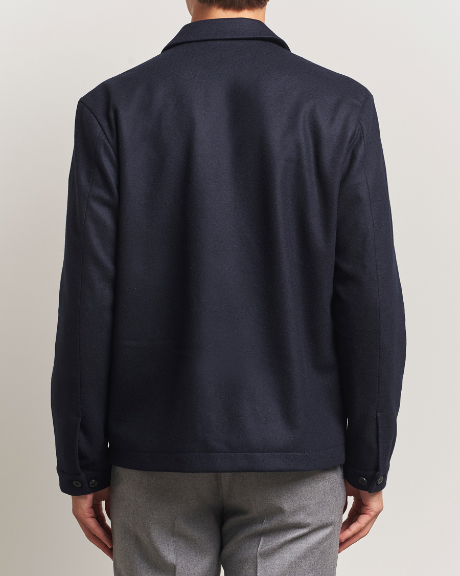 Heren | Jassen | Sunspel | Boiled Wool Jersey Jacket Navy