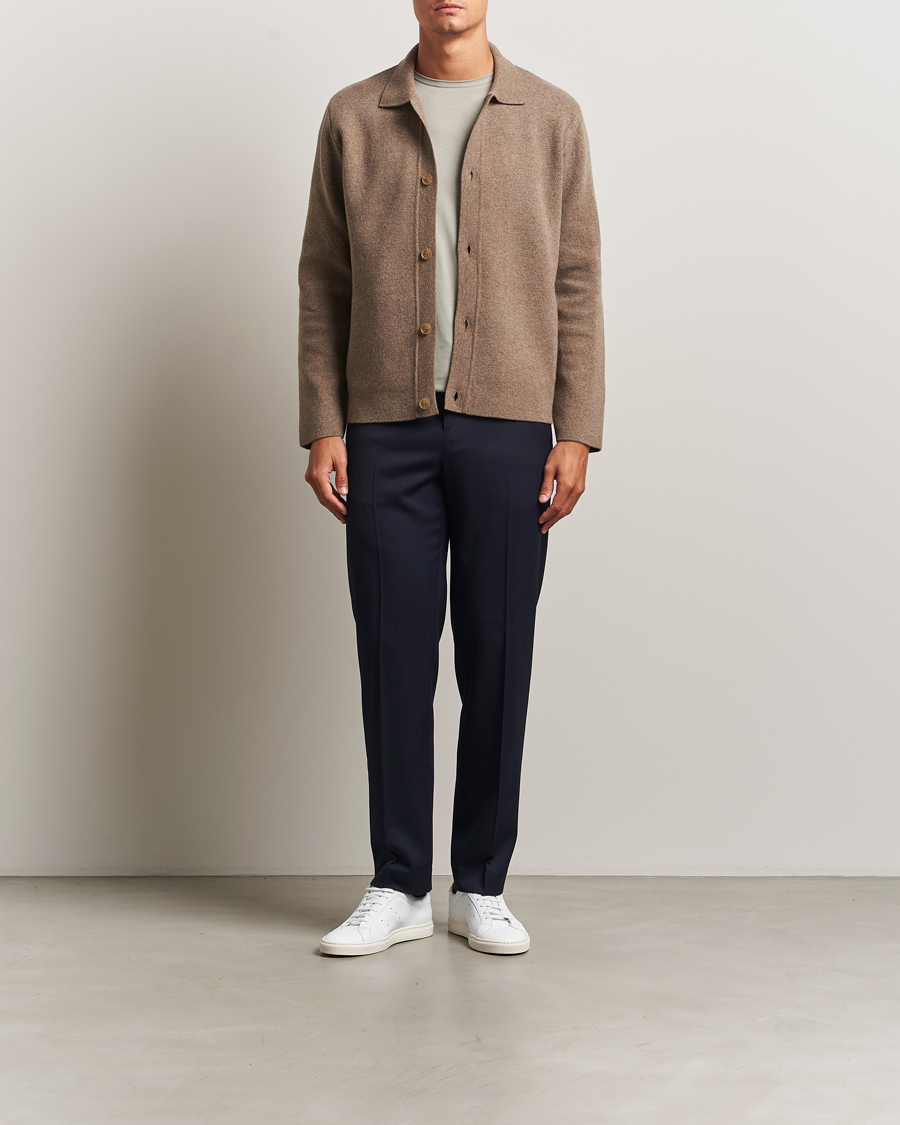 Heren | Truien | Sunspel | Doubleface Wool Jacket Mink
