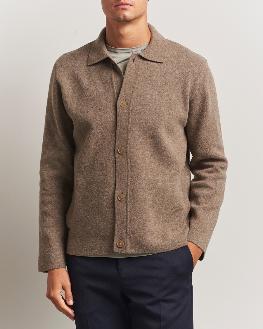 Heren | Truien | Sunspel | Doubleface Wool Jacket Mink