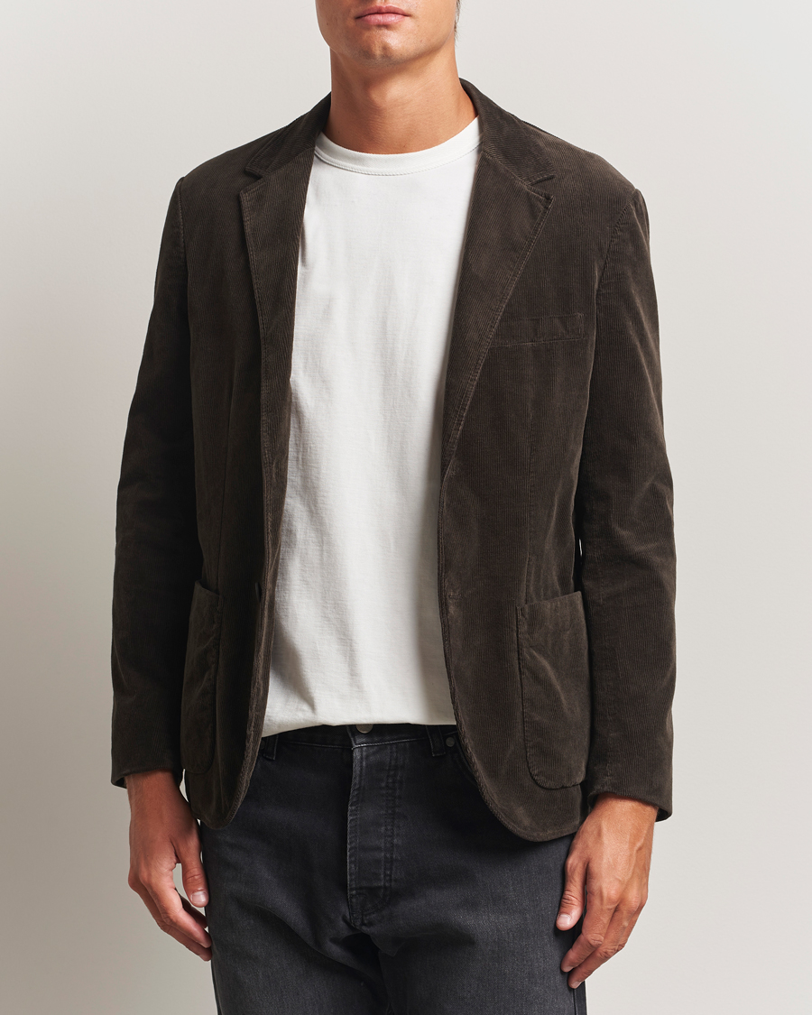 Heren | Blazers | Sunspel | Relaxed Corduroy Blazer Coffee