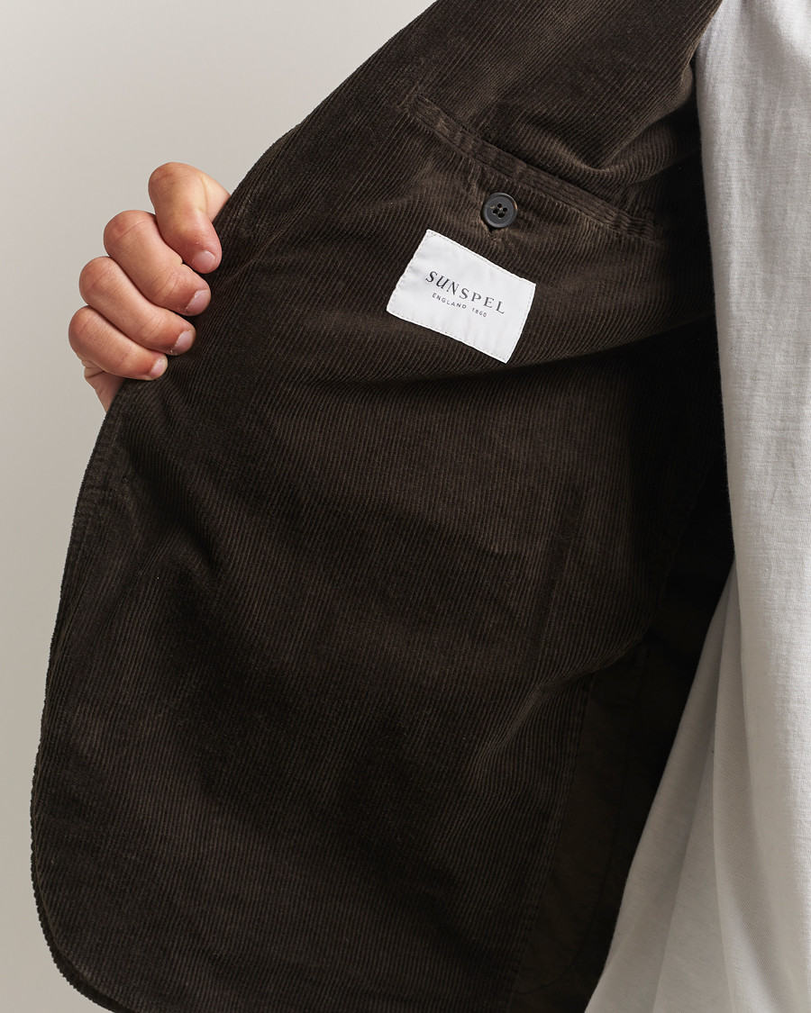 Heren | Blazers | Sunspel | Relaxed Corduroy Blazer Coffee
