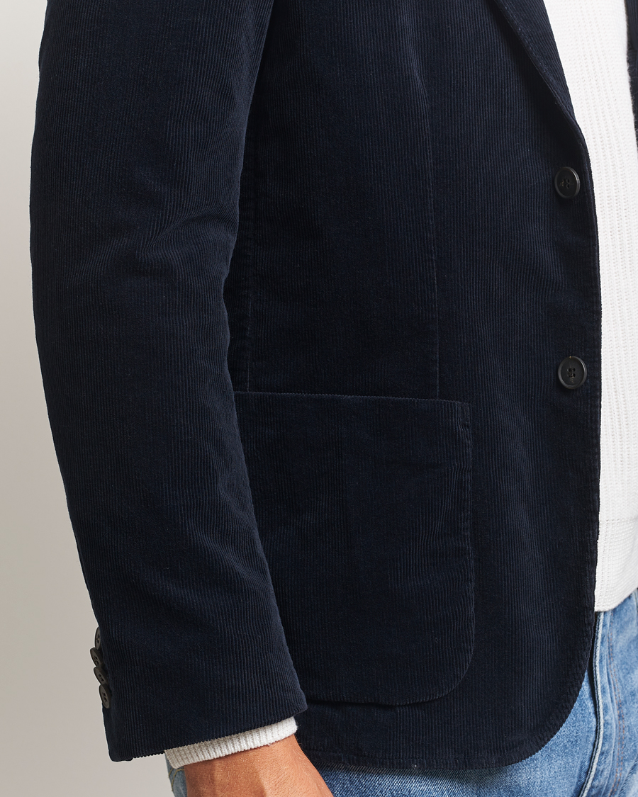 Heren | Blazers | Sunspel | Relaxed Corduroy Blazer Navy