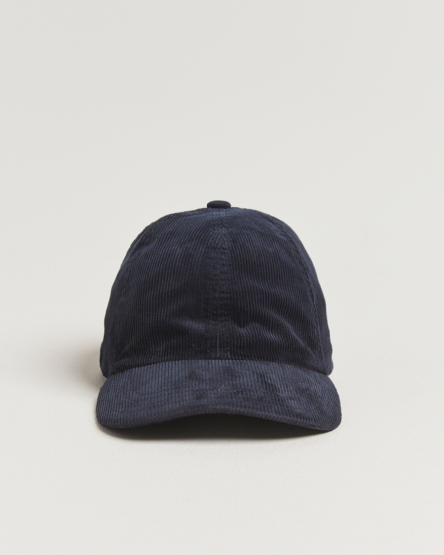 Heren | Hoeden en petten | Sunspel | Corduroy Cap Navy