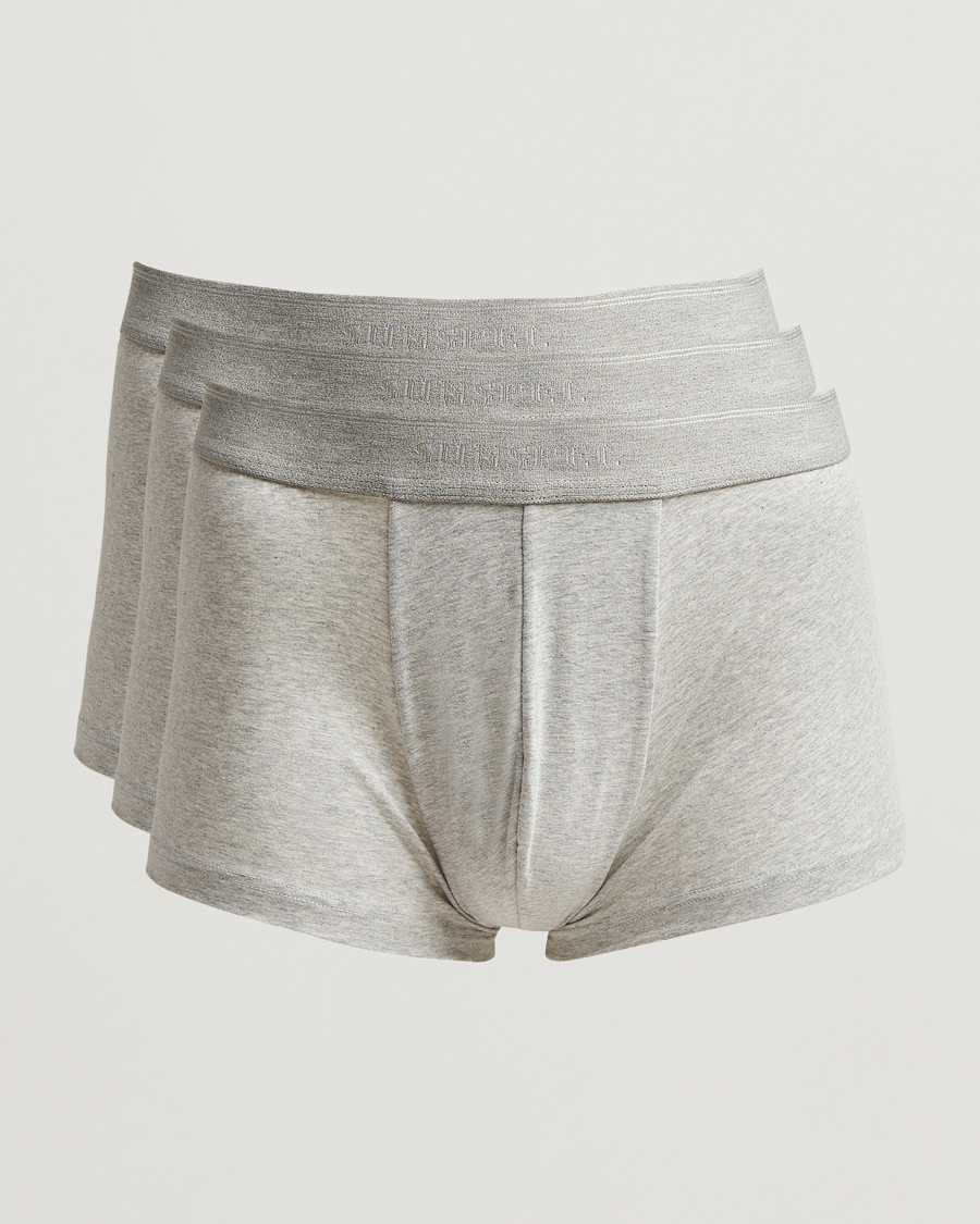 Heren | Ondergoed | Sunspel | 3-Pack Cotton Stretch Trunk Grey