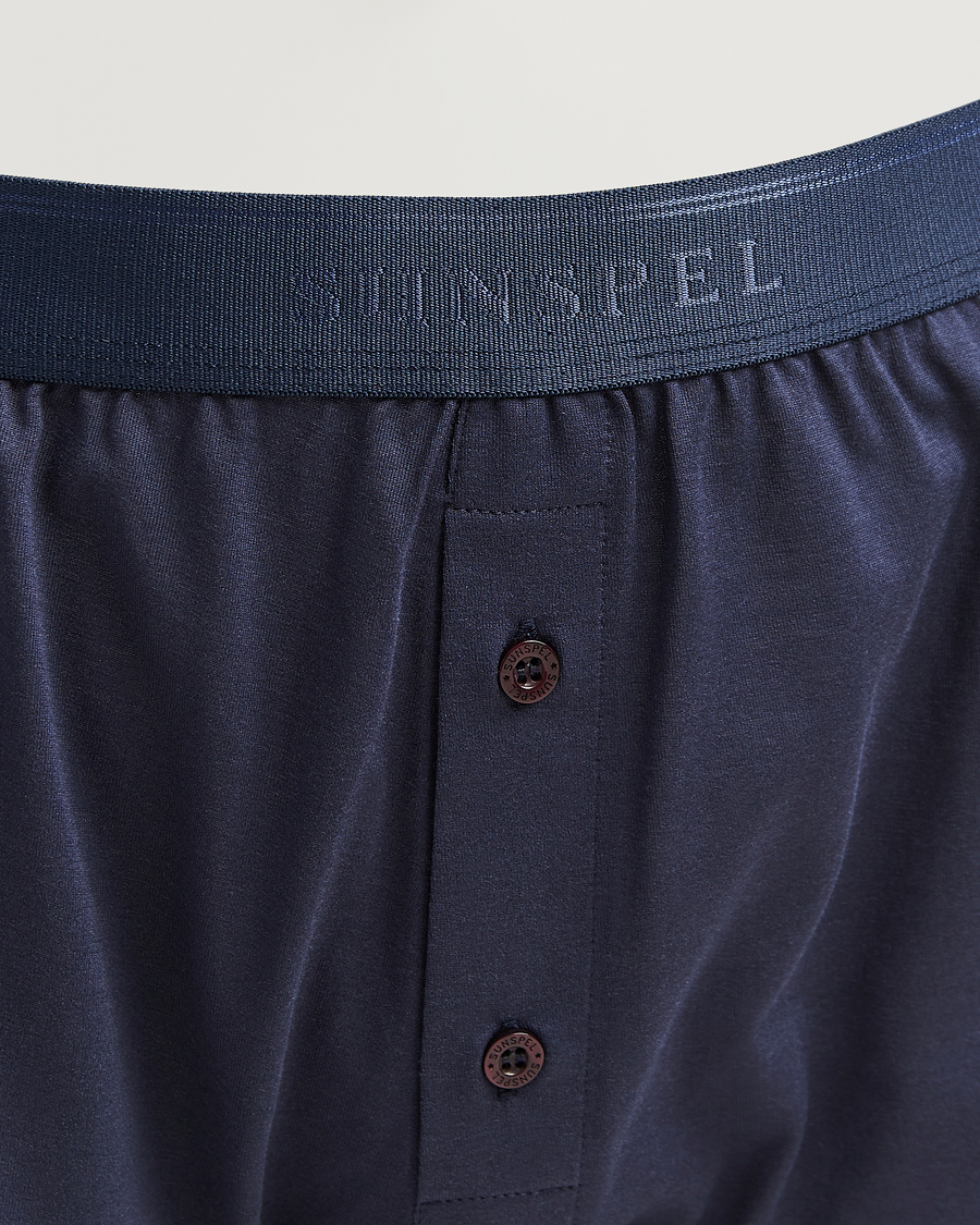 Heren | Ondergoed | Sunspel | Superfine Two Button Cotton Navy