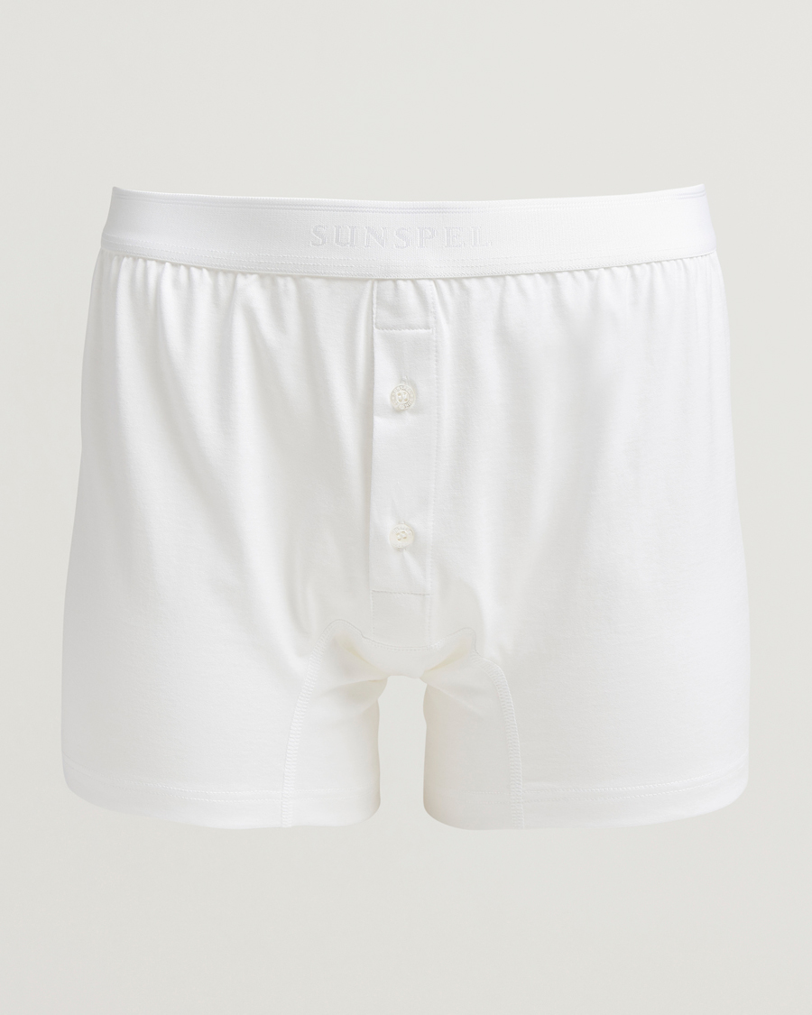 Heren | Ondergoed | Sunspel | Superfine Two Button Cotton White