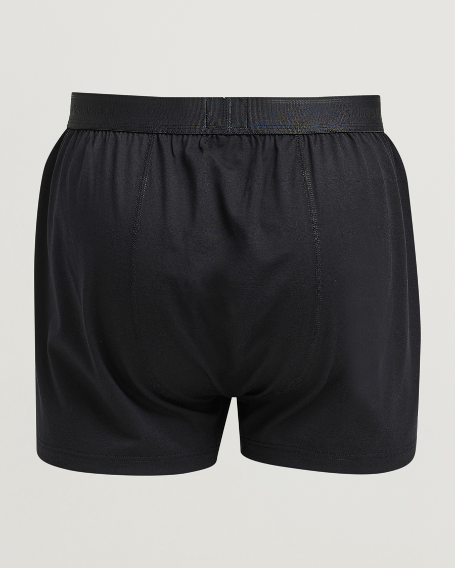 Heren | Ondergoed | Sunspel | Superfine One Button Boxer Black