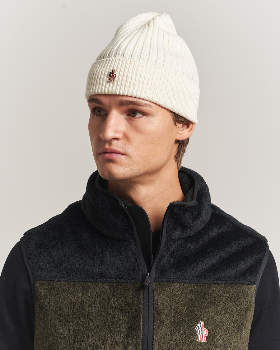 Heren | Moncler Grenoble Rib Wool Beanie Off White | Moncler Grenoble | Rib Wool Beanie Off White