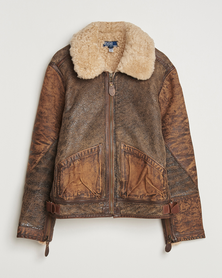 Heren | Jassen | Polo Ralph Lauren | Sherling Lined Bomber Jacket Brown Earth