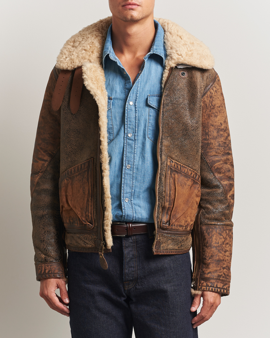 Heren | Jassen | Polo Ralph Lauren | Sherling Lined Bomber Jacket Brown Earth