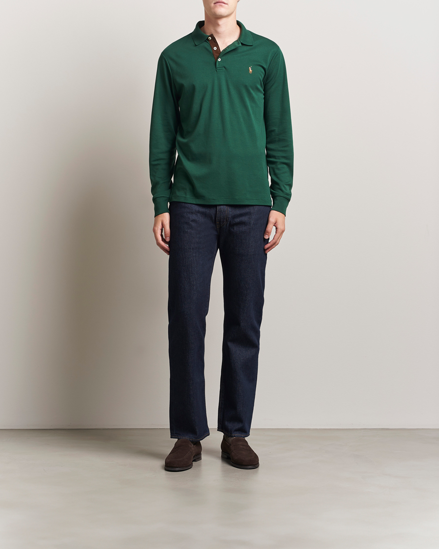 Heren | Polo's | Polo Ralph Lauren | Pima Cotton Custom Slim Fit LS Polo Vintage Pine