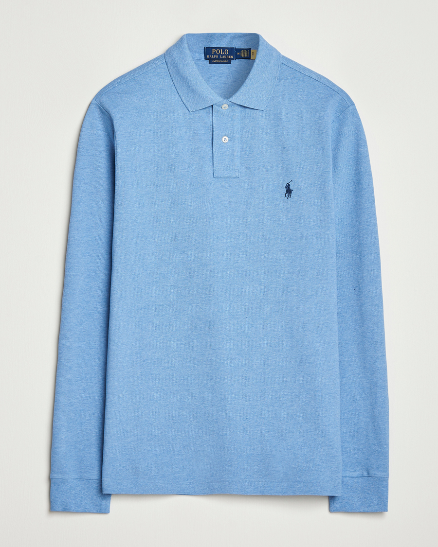 Heren | Polo's | Polo Ralph Lauren | Custom Slim Fit Long Sleeve Polo Soft Royal Heather