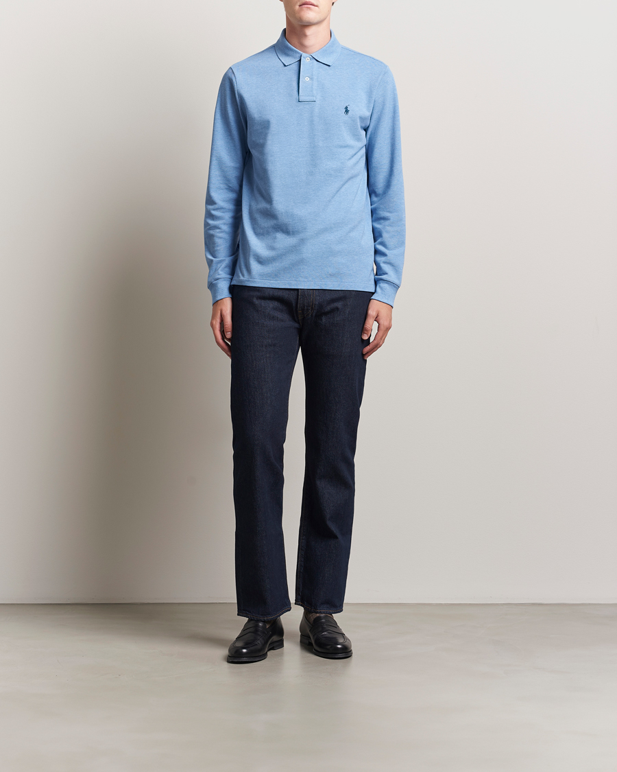 Heren | Polo's | Polo Ralph Lauren | Custom Slim Fit Long Sleeve Polo Soft Royal Heather