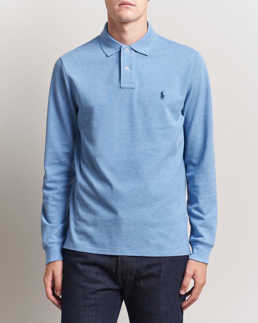 Heren | Polo's | Polo Ralph Lauren | Custom Slim Fit Long Sleeve Polo Soft Royal Heather