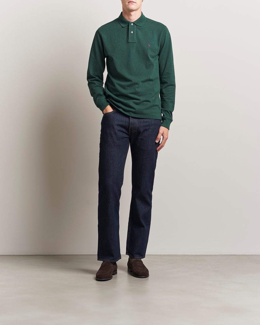 Heren | Polo's | Polo Ralph Lauren | Custom Slim Fit Long Sleeve Polo Scotch Pine Heather