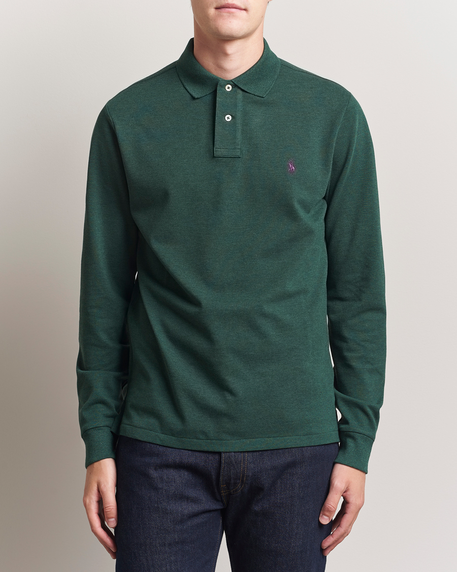 Heren | Polo's | Polo Ralph Lauren | Custom Slim Fit Long Sleeve Polo Scotch Pine Heather
