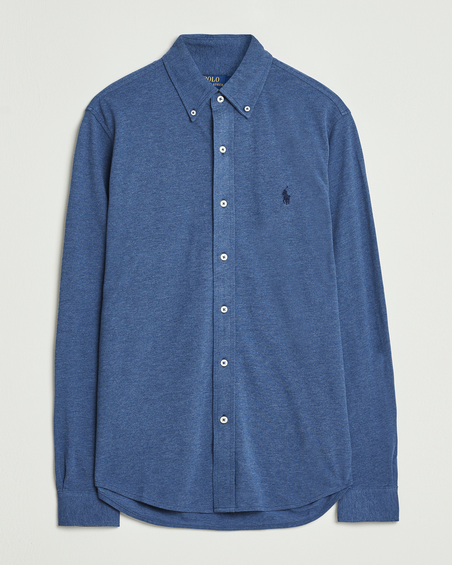 Heren | Overhemden | Polo Ralph Lauren | Featherweight Mesh Shirt Derby Blue Heather