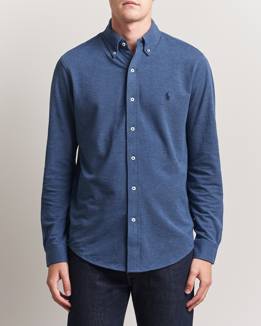 Heren | Overhemden | Polo Ralph Lauren | Featherweight Mesh Shirt Derby Blue Heather