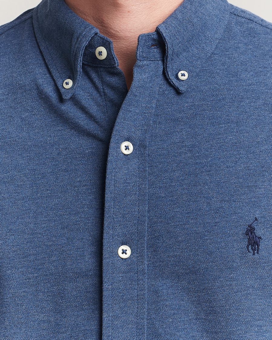 Heren | Overhemden | Polo Ralph Lauren | Featherweight Mesh Shirt Derby Blue Heather