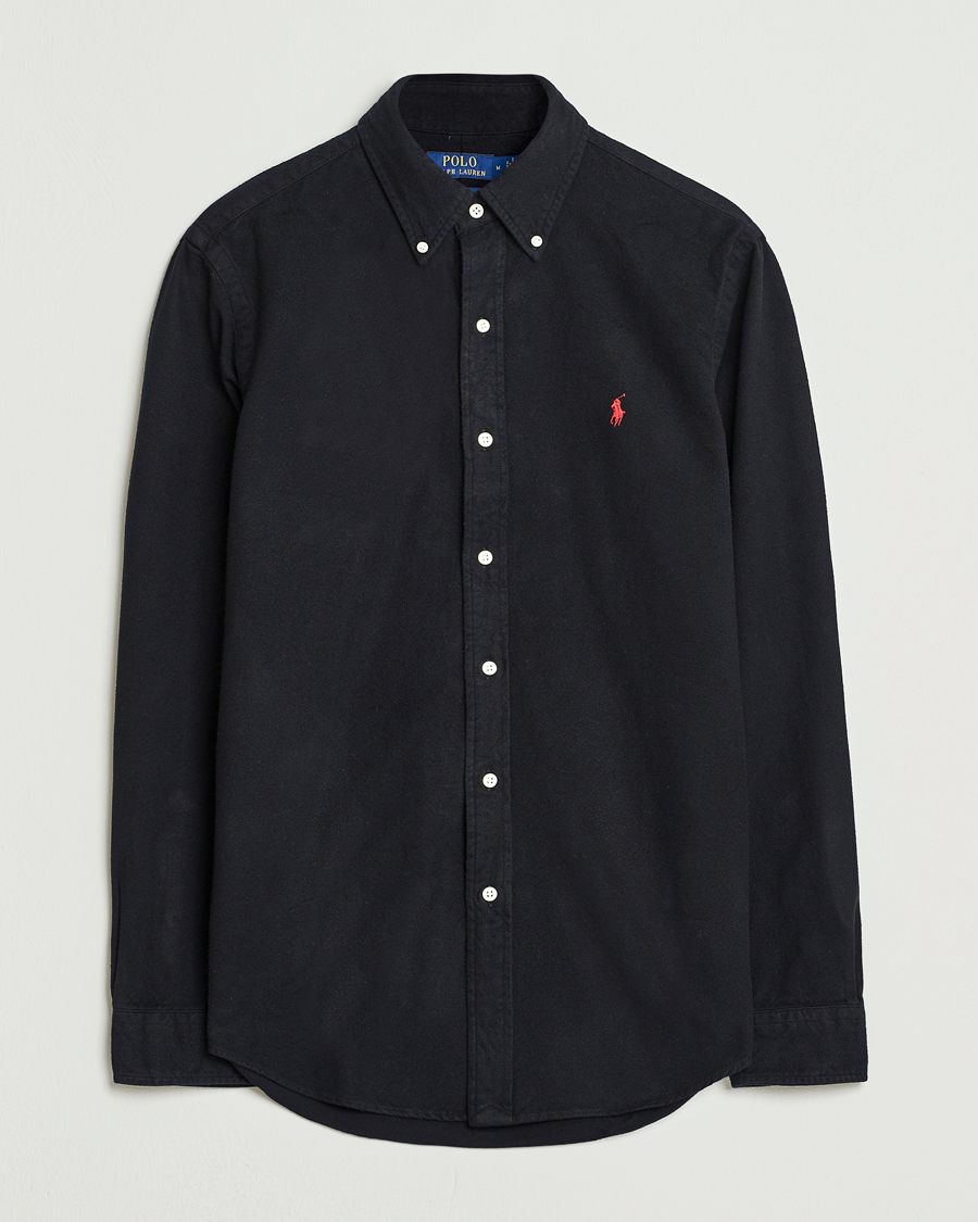 Heren | Overhemden | Polo Ralph Lauren | Custom Fit Brushed Flannel Shirt Polo Black