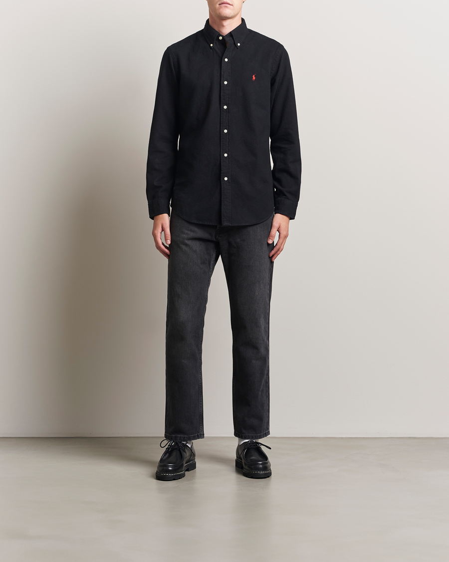 Heren | Overhemden | Polo Ralph Lauren | Custom Fit Brushed Flannel Shirt Polo Black