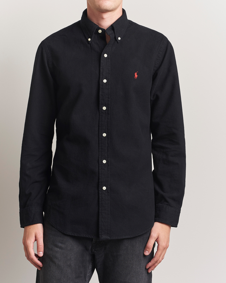 Heren | Overhemden | Polo Ralph Lauren | Custom Fit Brushed Flannel Shirt Polo Black