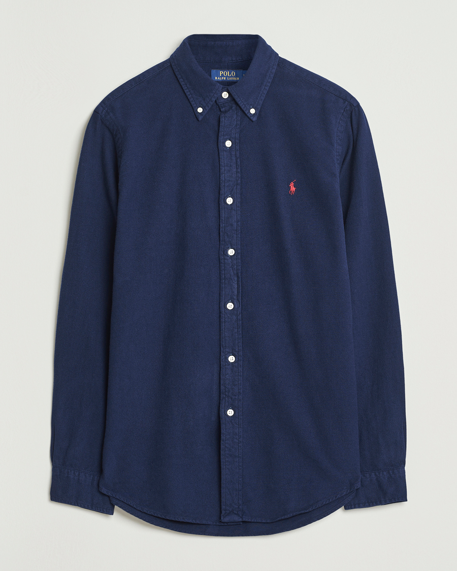Heren | Overhemden | Polo Ralph Lauren | Custom Fit Brushed Flannel Shirt Newport Navy