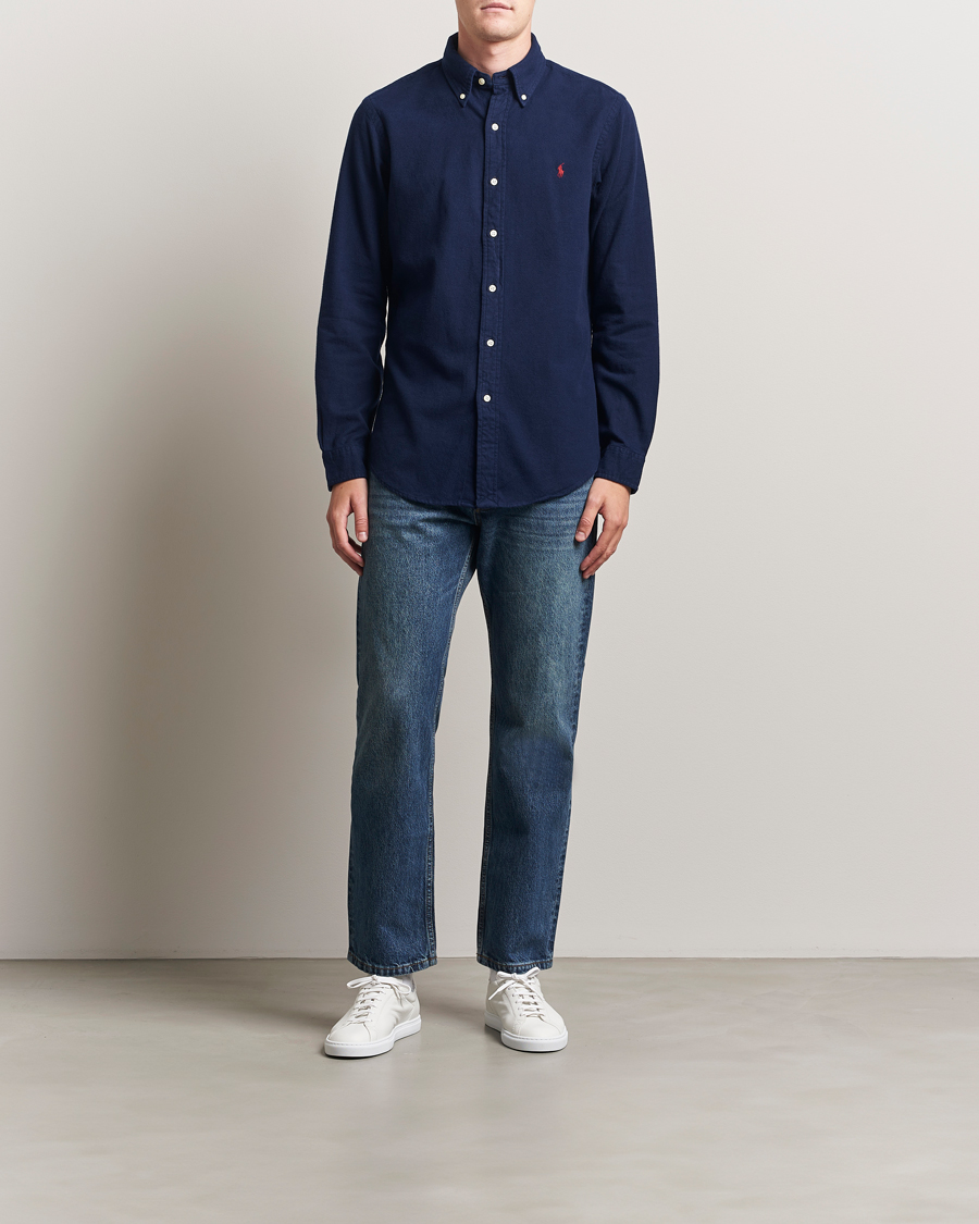 Heren | Overhemden | Polo Ralph Lauren | Custom Fit Brushed Flannel Shirt Newport Navy