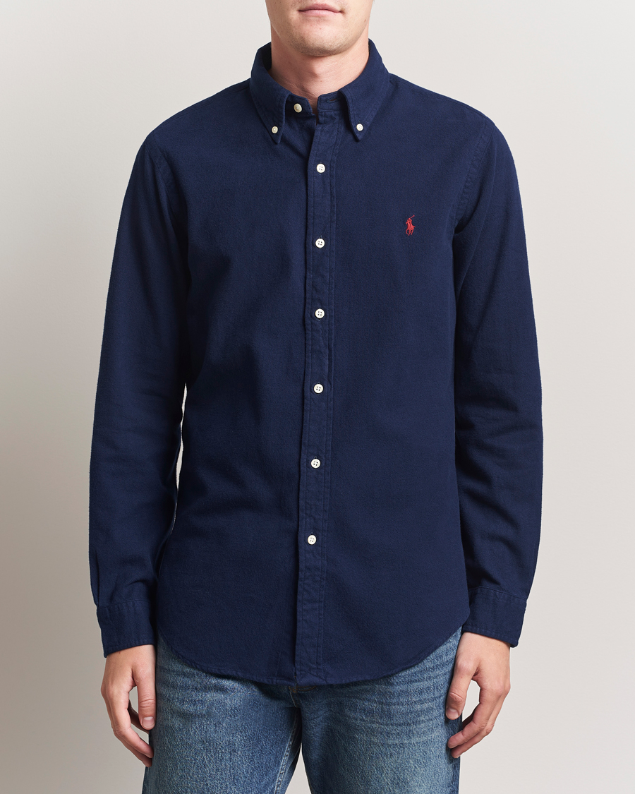 Heren | Overhemden | Polo Ralph Lauren | Custom Fit Brushed Flannel Shirt Newport Navy
