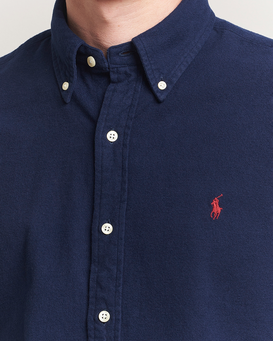 Heren | Overhemden | Polo Ralph Lauren | Custom Fit Brushed Flannel Shirt Newport Navy