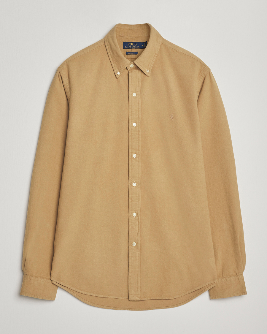 Heren | Overhemden | Polo Ralph Lauren | Custom Fit Brushed Flannel Shirt RL Khaki