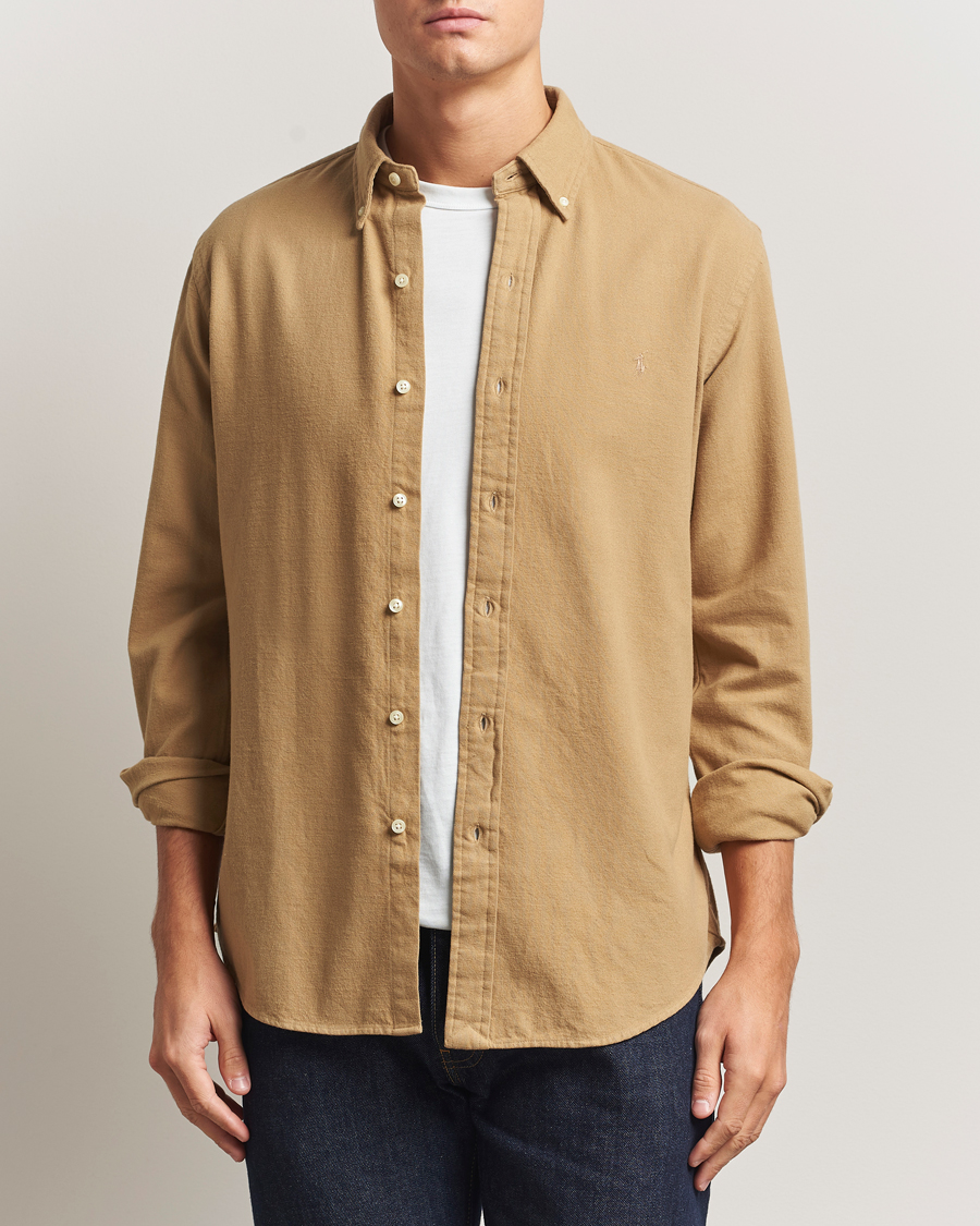 Heren | Overhemden | Polo Ralph Lauren | Custom Fit Brushed Flannel Shirt RL Khaki