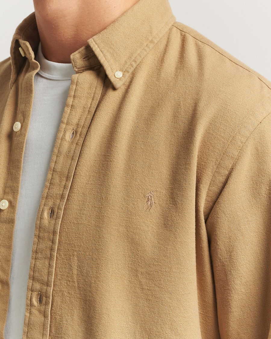 Heren | Overhemden | Polo Ralph Lauren | Custom Fit Brushed Flannel Shirt RL Khaki