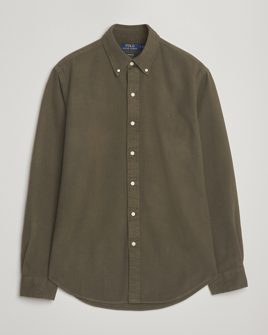 Heren | Overhemden | Polo Ralph Lauren | Custom Fit Brushed Flannel Shirt Ranger Green