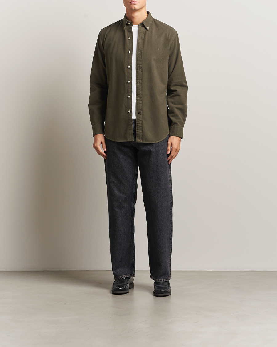 Heren | Overhemden | Polo Ralph Lauren | Custom Fit Brushed Flannel Shirt Ranger Green