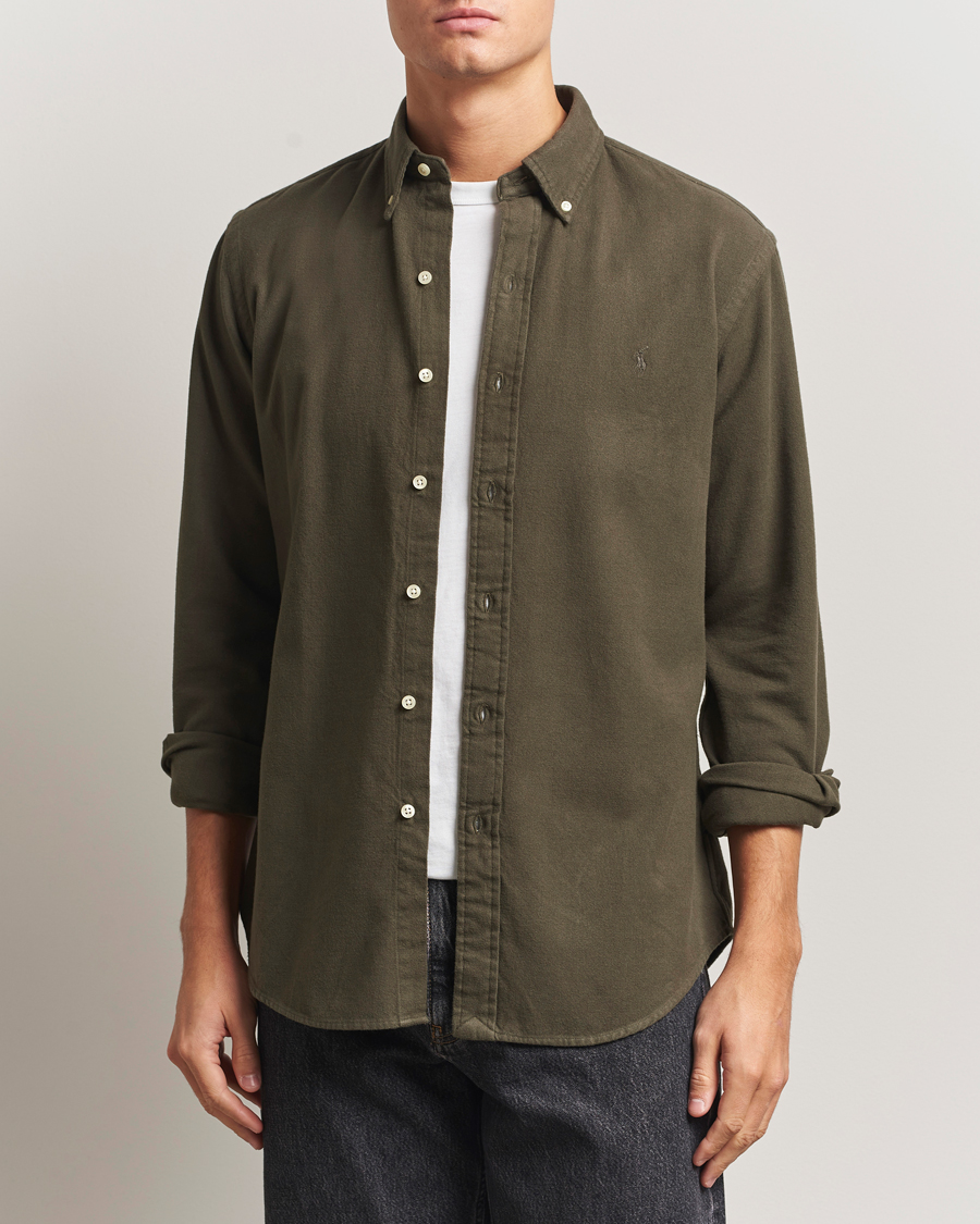 Heren | Overhemden | Polo Ralph Lauren | Custom Fit Brushed Flannel Shirt Ranger Green
